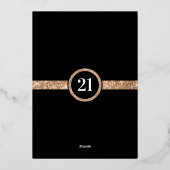 バラ金ゴールドヒール&シャンパンウィメンズ誕生日 箔招待状 (裏面)