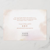 バラ金ゴールドビジネスロゴありがとうパッケージ挿入 箔招待状 (裏面)