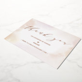 バラ金ゴールドビジネスロゴありがとうパッケージ挿入 箔招待状 (回転した状態)