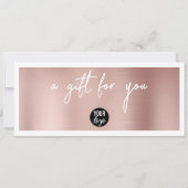 バラ金ゴールドビジネスロゴQRコードギフト証明書 (裏面)