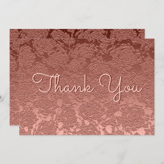 バラ金ゴールドビューティフルスモダンクリプエレガントトフローラ サンキューカード (正面/裏面)