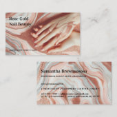 バラ金ゴールドビューティフルメイクアップ爪、 ネイル 名刺 (正面/裏面)