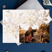 バラ金ゴールドビンテージクリスマスボタニカルフォトフレーム 箔シーズンカード