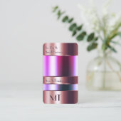 バラ金ゴールドビンフェイク版木、銅版、版画フォントとモノグラム 名刺 (スタンド正面)