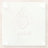 バラ金ゴールドビー記号 ガラスコースター (裏面)