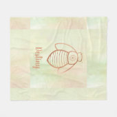 バラ金ゴールドビー記号 フリースブランケット (正面(横))