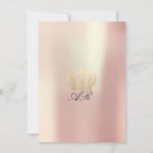 バラ金ゴールドピアリークラウン王室のグリッター16thブライダル 招待状 (裏面)