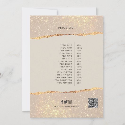 バラ金ゴールドピエレガントンモダンクガーリー価格QRコード 招待状 (正面)