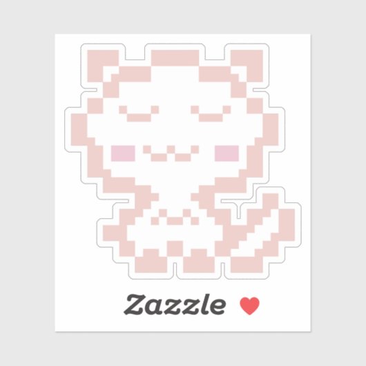 バラ金ゴールドピクセルCat シール (シート)