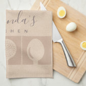 バラ金ゴールドピンクきらめくスプーンフォークスキマーシェフ キッチンタオル (四つ折り)