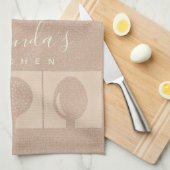 バラ金ゴールドピンクきらめくスプーンフォークスキマーシェフ キッチンタオル (四つ折り)