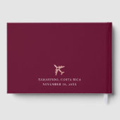 バラ金ゴールドピンクとブルゴーニュの世界地図 ゲストブック (裏面)