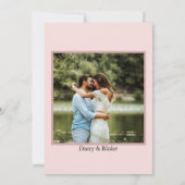 バラ金ゴールドピンクのフローラモダンフォントフォト結婚ズ 招待状 (裏面)