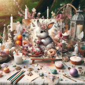 バラ金ゴールドピンクの水の色かわいいイースターティーバニー シーズンカード