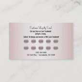 バラ金ゴールドピンクまつげ顧客ロイヤリティカード ロイヤリティカード (裏面)