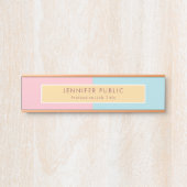 バラ金ゴールドピンクイエローブルースタイリッシュモダンテンプレート サインプレート (正面)