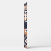 バラ金ゴールドピンクイカットパターンネイビーモノグラム Case-Mate iPhoneケース (裏面 / 右)