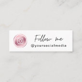 バラ金ゴールドピンクイ後を追ンスタグラム私QRコード スキニー名刺 (正面)