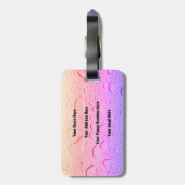 バラ金ゴールドピンクウォータードロップグラデーションカスタム ラゲッジタグ (裏面縦)