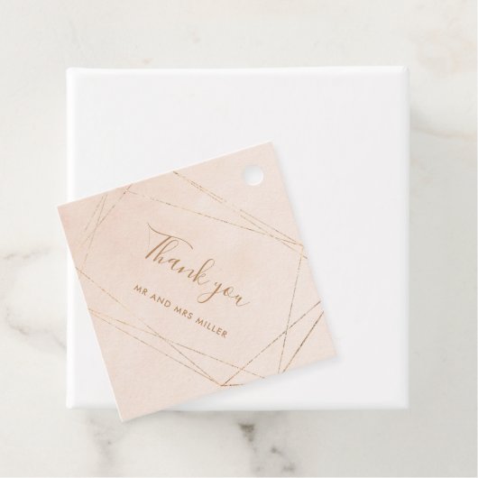 バラ金ゴールドピンクウォーターモダンカラー結婚サンキュー フェイバータグ (インサイチュ)