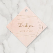 バラ金ゴールドピンクウォーターモダンカラー結婚サンキュー フェイバータグ (正面)