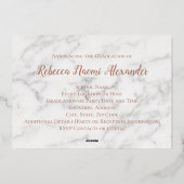 バラ金ゴールドピンクエレガントスワール写真卒業 箔招待状 (裏面)