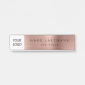 バラ金ゴールドピンクカスタムのロゴのエグゼクティブビジネス サインプレート (正面)