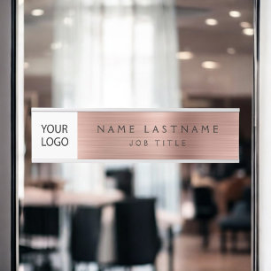 バラ金ゴールドピンクカスタムのロゴのエグゼクティブビジネス サインプレート
