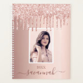 バラ金ゴールドピンクカスタムドリップ写真名2025 プランナー手帳 (正面)