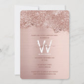 バラ金ゴールドピンクガーリーグリッター任意の年誕生日 招待状 (正面)