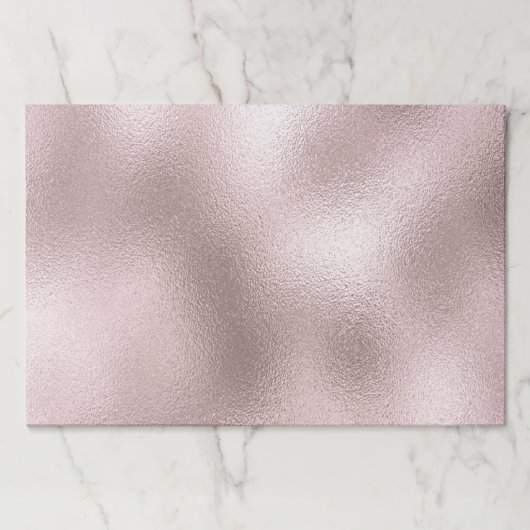 バラ金ゴールドピンクガーリー箔エレガント紙ランチョンマット ペーパーパッド (正面)