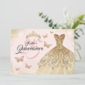 バラ金ゴールドピンクキンセアニェラバタフライドレス 招待状 (スタンド正面)