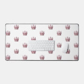 バラ金ゴールドピンククイーンクラウンホワイト デスクマット (キーボード&マウス)