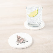 バラ金ゴールドピンククリスマスツリー コースター (側面)