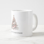 バラ金ゴールドピンククリスマスツリー ジャンボコーヒーマグカップ (正面右)