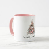 バラ金ゴールドピンククリスマスツリー マグカップ (正面左)