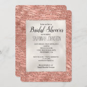 バラ金ゴールドピンクグラムグリッターゼブラブライダル 招待状 (正面/裏面)