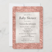 バラ金ゴールドピンクグラムグリッターゼブラプリント 招待状 (正面)