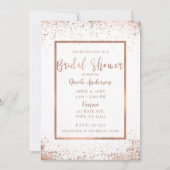 バラ金ゴールドピンクグラムシモダンックブライダルシャワー 招待状 (正面)
