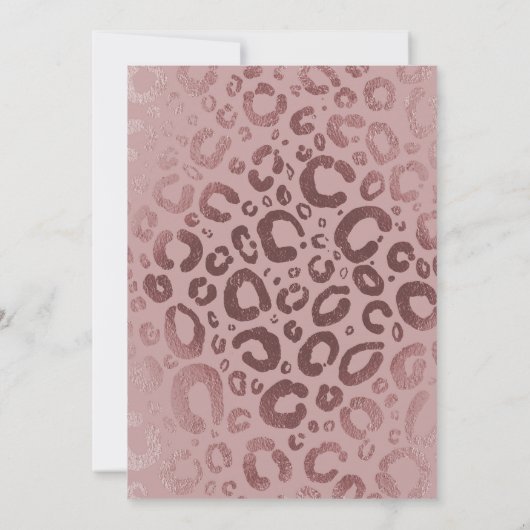 バラ金ゴールドピンクグラムヒョウ印刷スウィート16 招待状 (裏面)