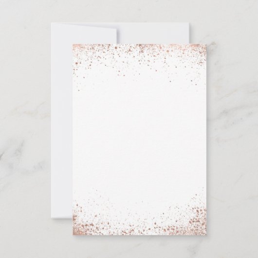 バラ金ゴールドピンクグラムモダンシック結婚サンキューサンキュー 招待状 (裏面)