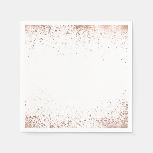 バラ金ゴールドピンクグラムモダンシック結婚ズ スタンダードカクテルナプキン (正面)