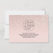 バラ金ゴールドピンクグリッターおグラデーション客様ありがとうございます サンキューカード (裏面)