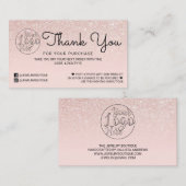 バラ金ゴールドピンクグリッターおグラデーション客様ありがとうございます 名刺 (正面/裏面)