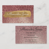 バラ金ゴールドピンクグリッターとスパークルアニマルプリント 名刺 (正面/裏面)