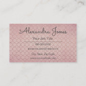 バラ金ゴールドピンクグリッターとスパークルパターン 名刺 (裏面)