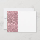 バラ金ゴールドピンクグリッターウェディングRSVPカード 出欠カード (裏面)