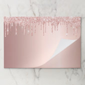 バラ金ゴールドピンクグリッターガーリー紙ランチョンマット ペーパーパッド (折り畳み)