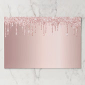 バラ金ゴールドピンクグリッターガーリー紙ランチョンマット ペーパーパッド (正面)