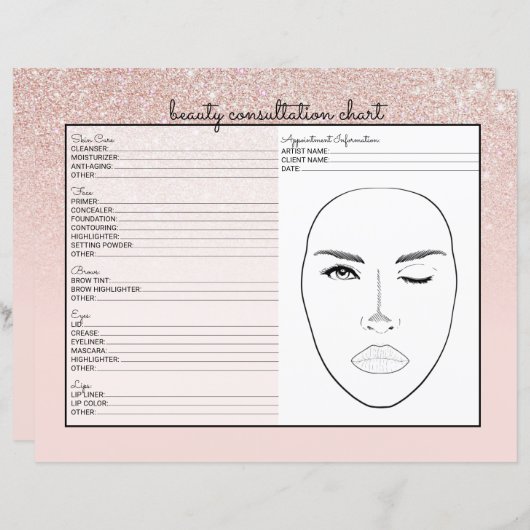 バラ金ゴールドピンクグリッターグラデーション美しい相談 (正面/裏面)